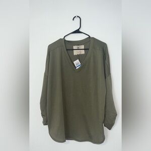 Cupio olive green v neck top